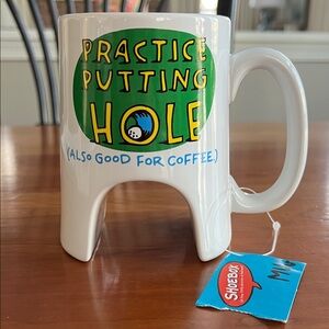 Hallmark Green and White Practice Putting Hole Mug